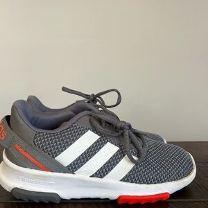 Adidas Gray and Red Sneakers. Kids size 2Y